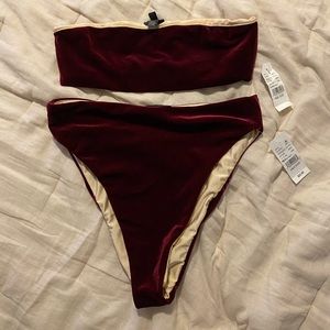 L.A Hearts Velvet High Waisted Bikini